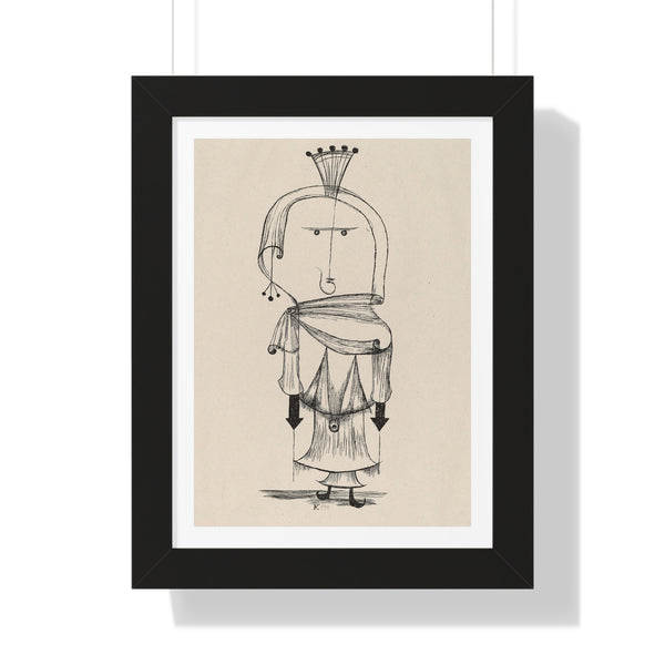 Witch with a Comb - Framed Print