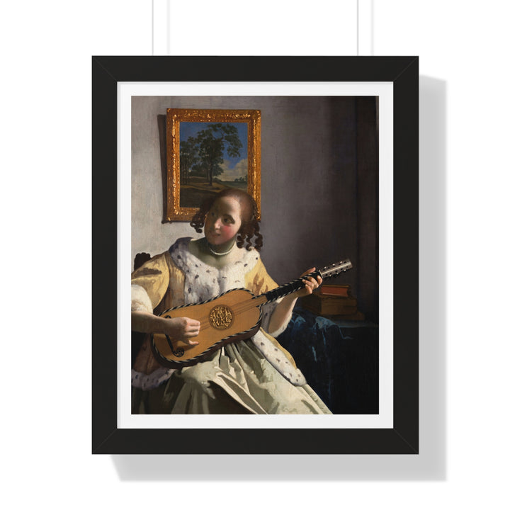 The Guitar Player by Johannes Vermeer - Framed Print - Zapista