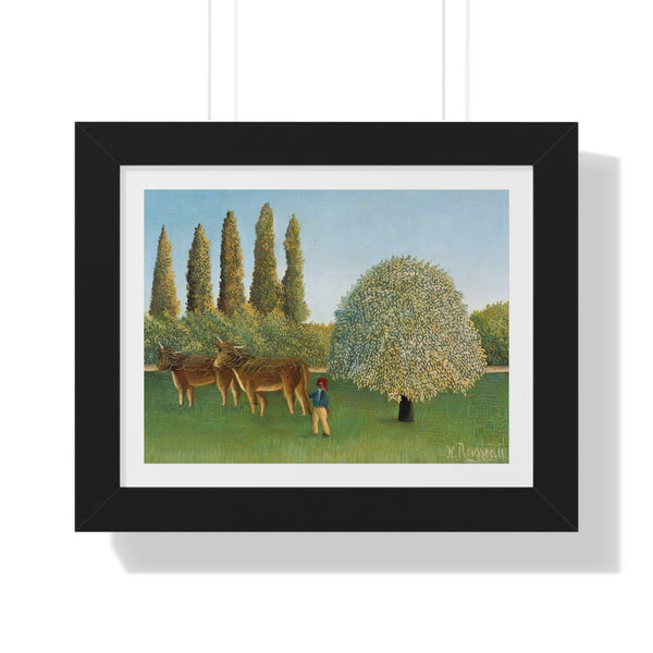 Meadowland (The Pasture) by Henri Rousseau - Framed Print - Zapista