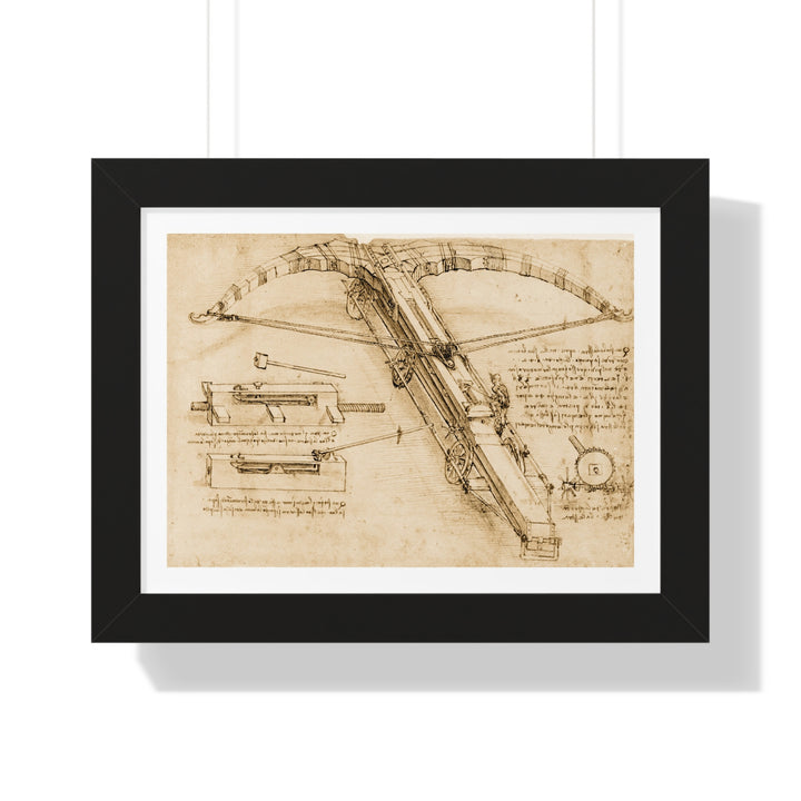 Giant Crossbow - Codice Atlantico by Leonardo da Vinci - Framed Print - Zapista