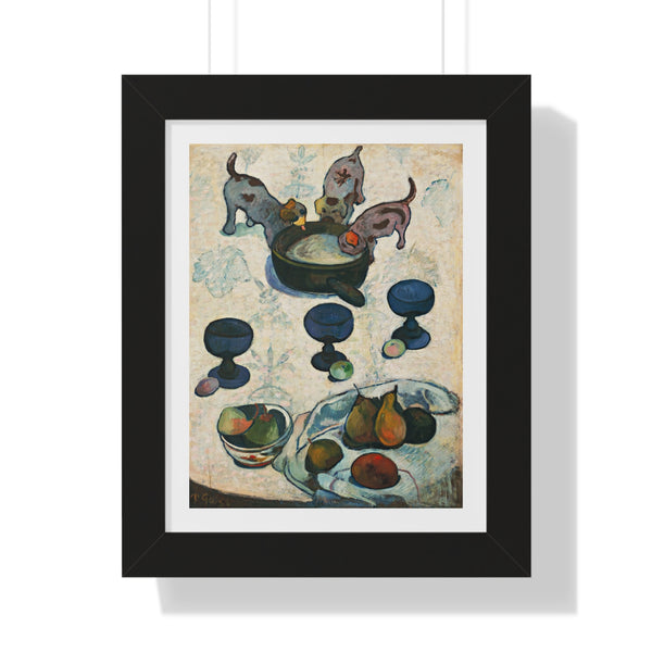 Still Life with Three Puppies by Paul Gauguin - Framed Print - Zapista