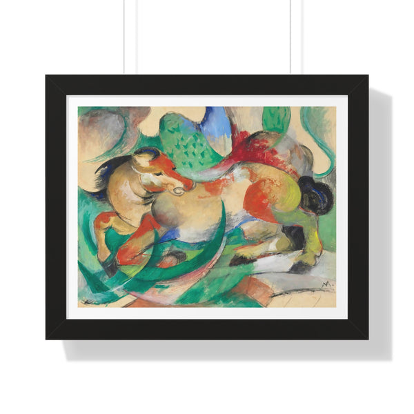 Jumping Horse (Springendes Pferd) by Franz Marc - Framed Print - Zapista