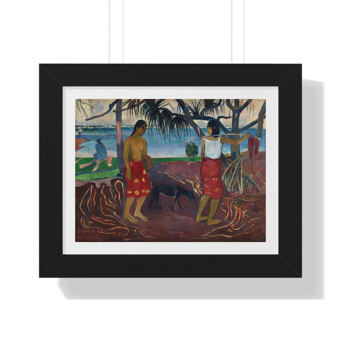 I Raro te Oviri (Under the Pandanus) by Paul Gauguin - Framed Print - Zapista