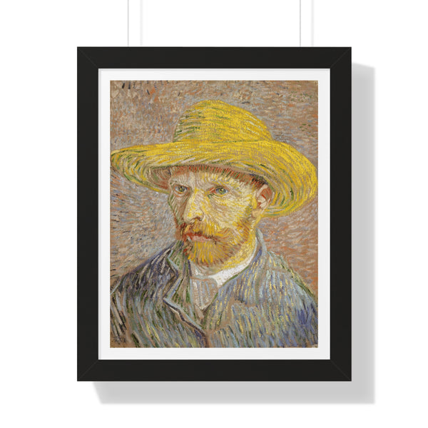 Self-Portrait with a Straw Hat - Framed Print