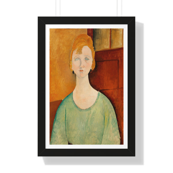 Girl in a Green Blouse by Amedeo Modigliani - Framed Print - Zapista