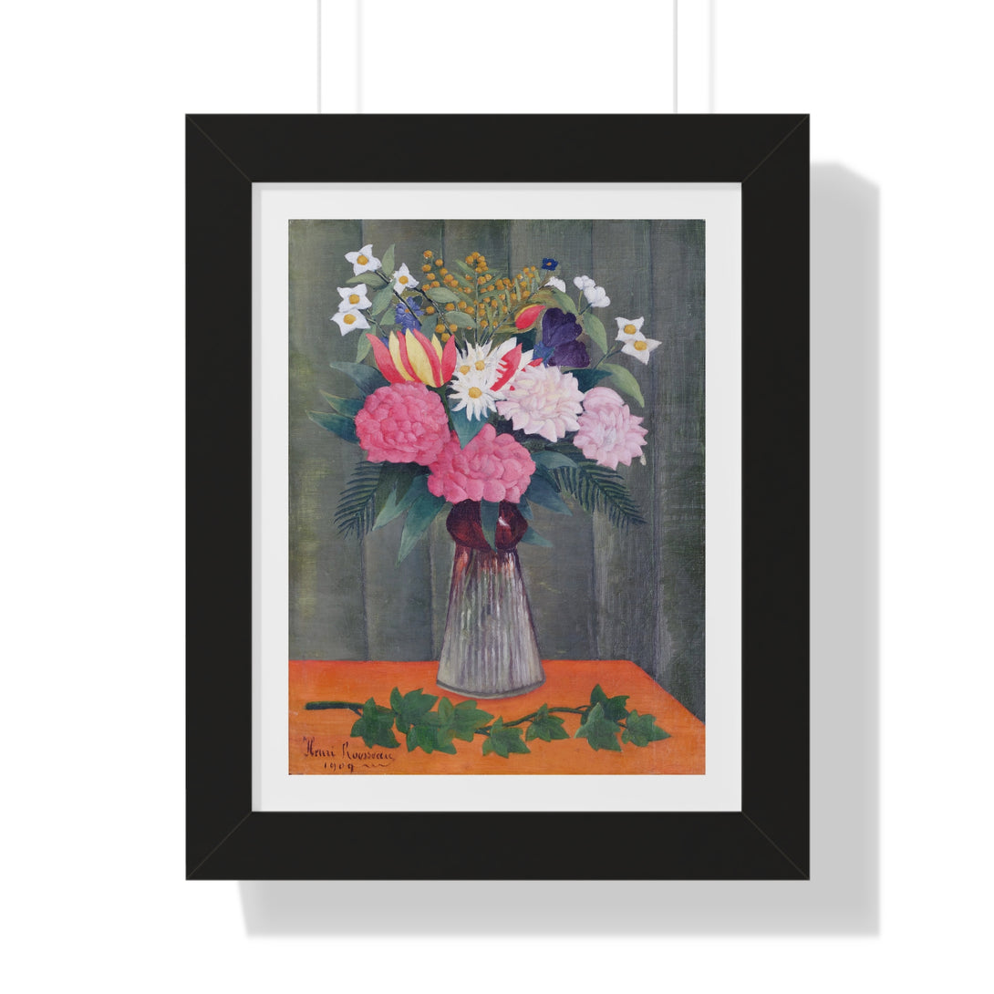 Flowers in a Vase by Henri Rousseau - Framed Print - Zapista