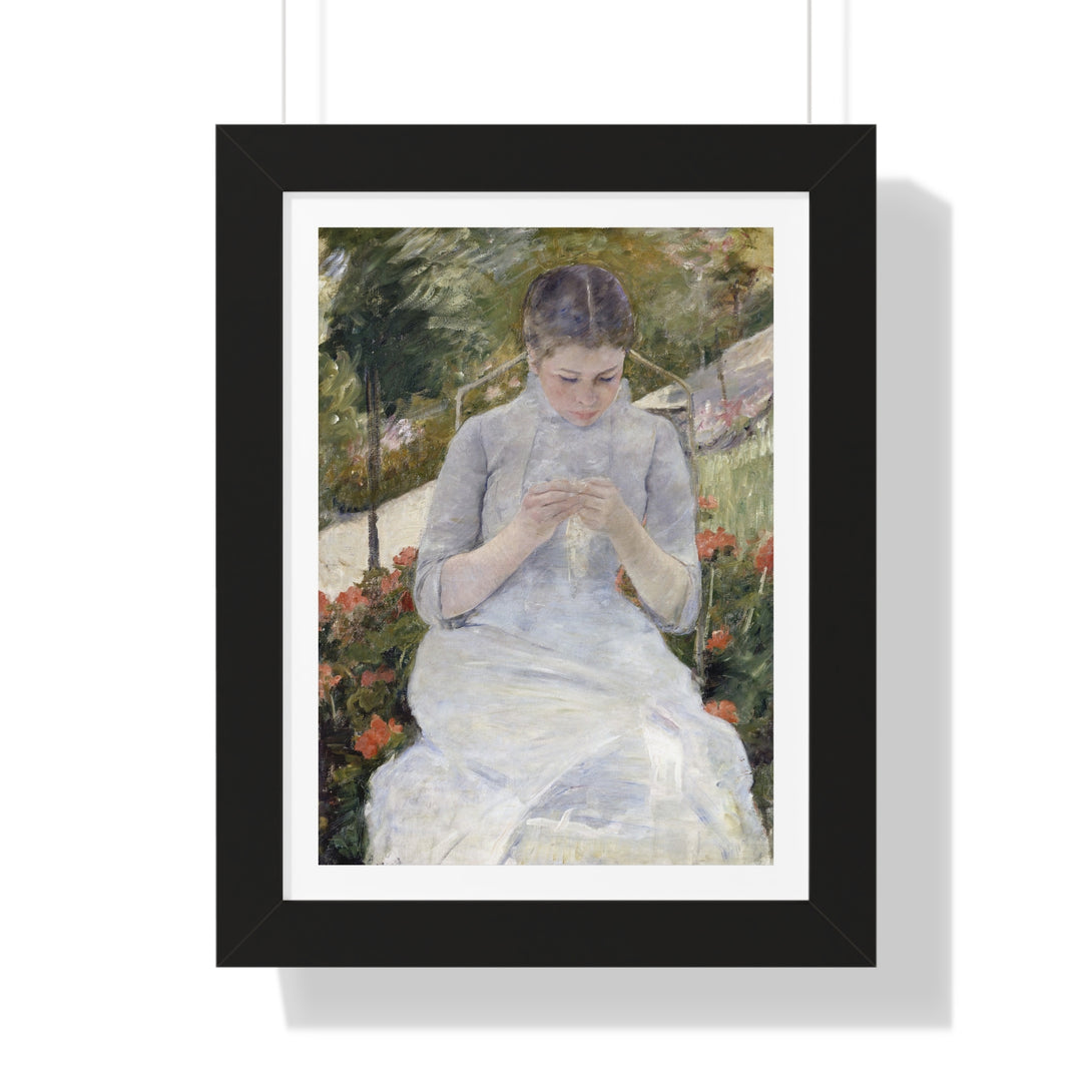 Girl in the Garden by Mary Cassatt - Framed Print - Zapista