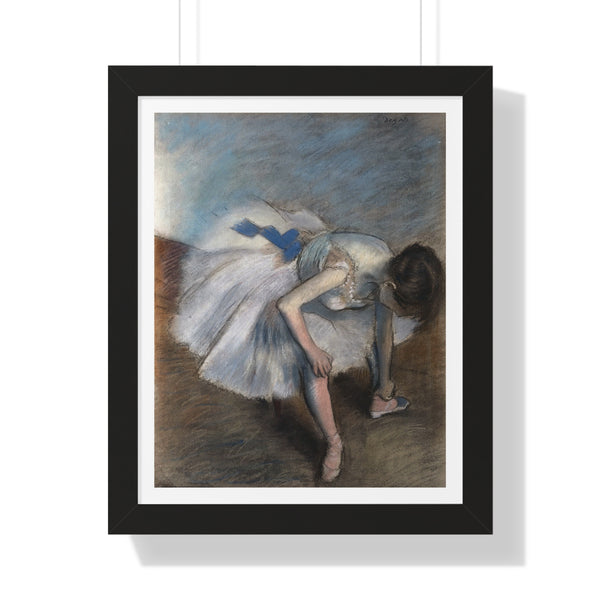 Danseuse rattachant son soulier by Edgar Degas - Framed Print - Zapista