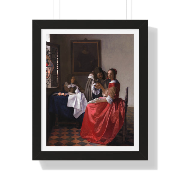 The Girl with the Wine Glass by Johannes Vermeer - Framed Print - Zapista