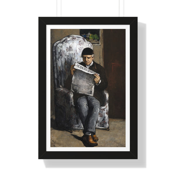 The Artist's Father, Reading L'Événement by Paul Cézanne - Framed Print - Zapista