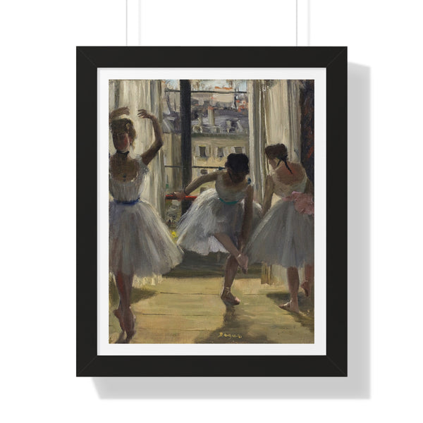 Three Dancers in an Exercise Hall by Edgar Degas - Framed Print - Zapista