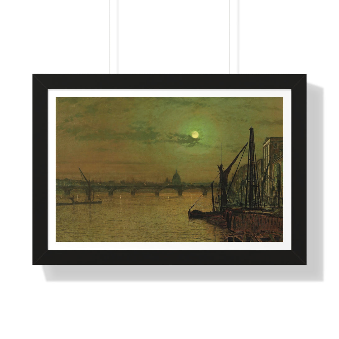 Waterloo Bridge, London, Looking East by John Atkinson Grimshaw, 1883 - Framed Print - Zapista