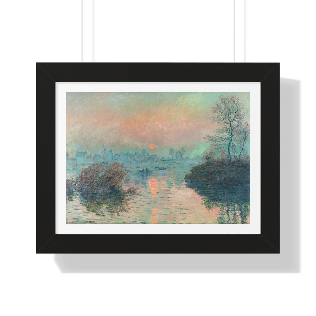 Sunset on the Seine at Lavacourt, Winter Effect by Claude Monet - Framed Print - Zapista