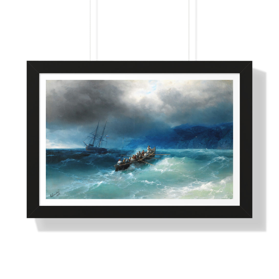 Storm over the Black Sea by Ivan Aivazovsky - Framed Print - Zapista