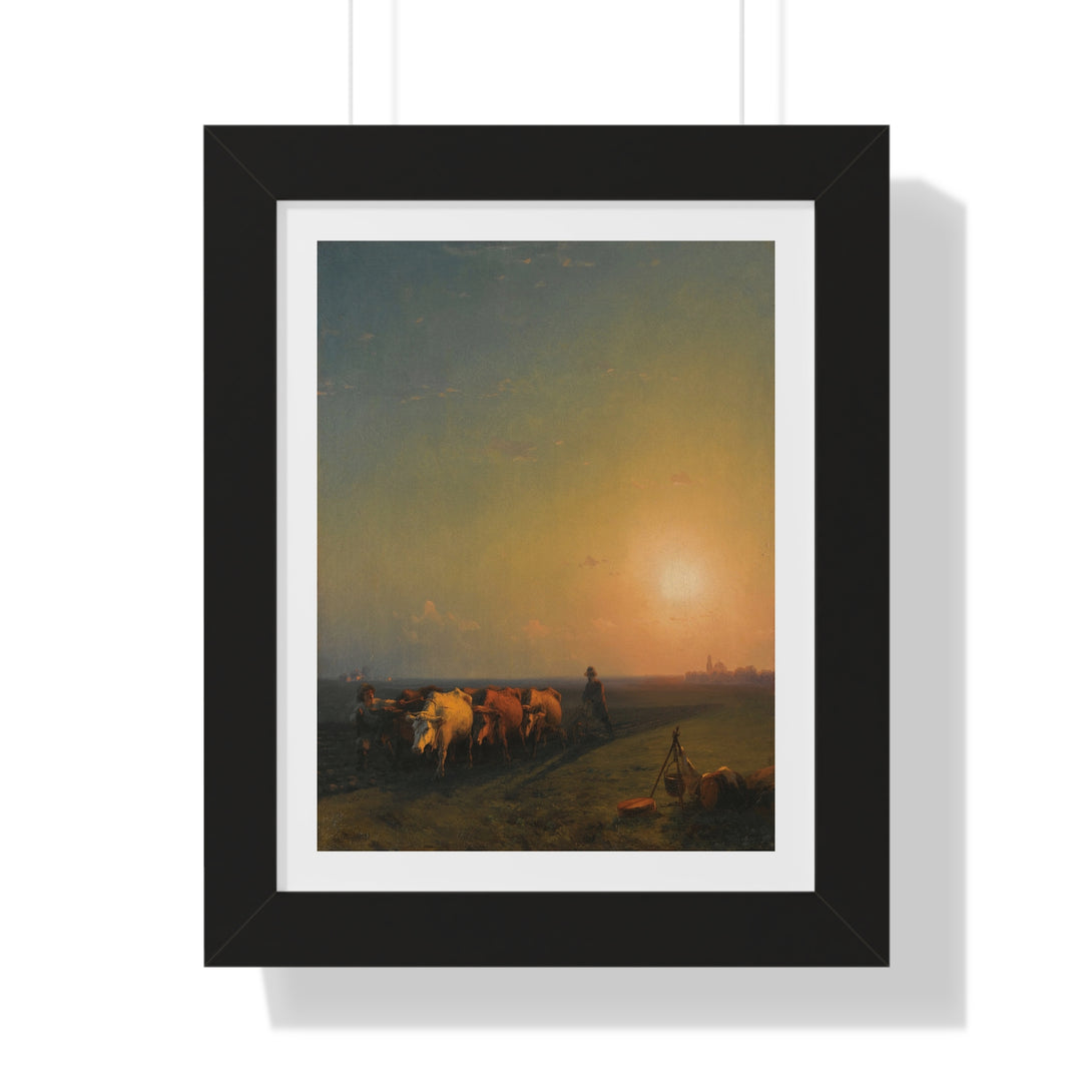 Plowing The Fields, Crimea by Ivan Konstantinovich Aivazovsky - Framed Print - Zapista