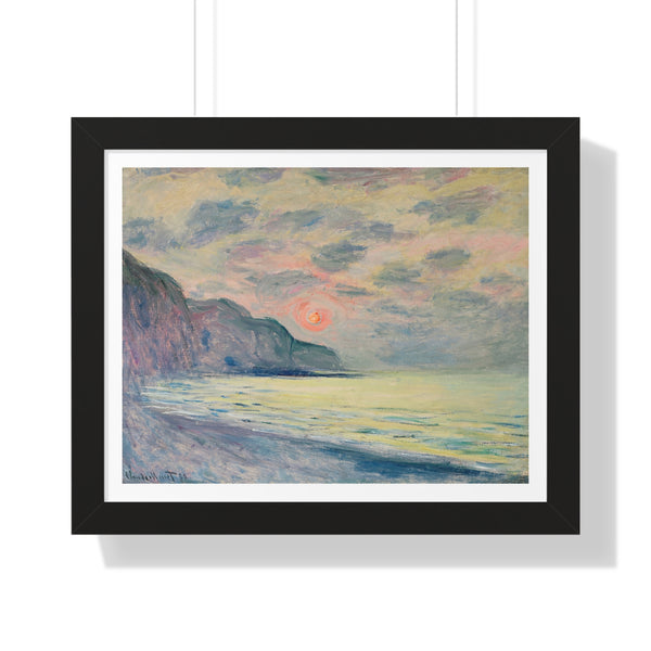 Soleil couchant, temps brumeux, Pourville - Framed Print