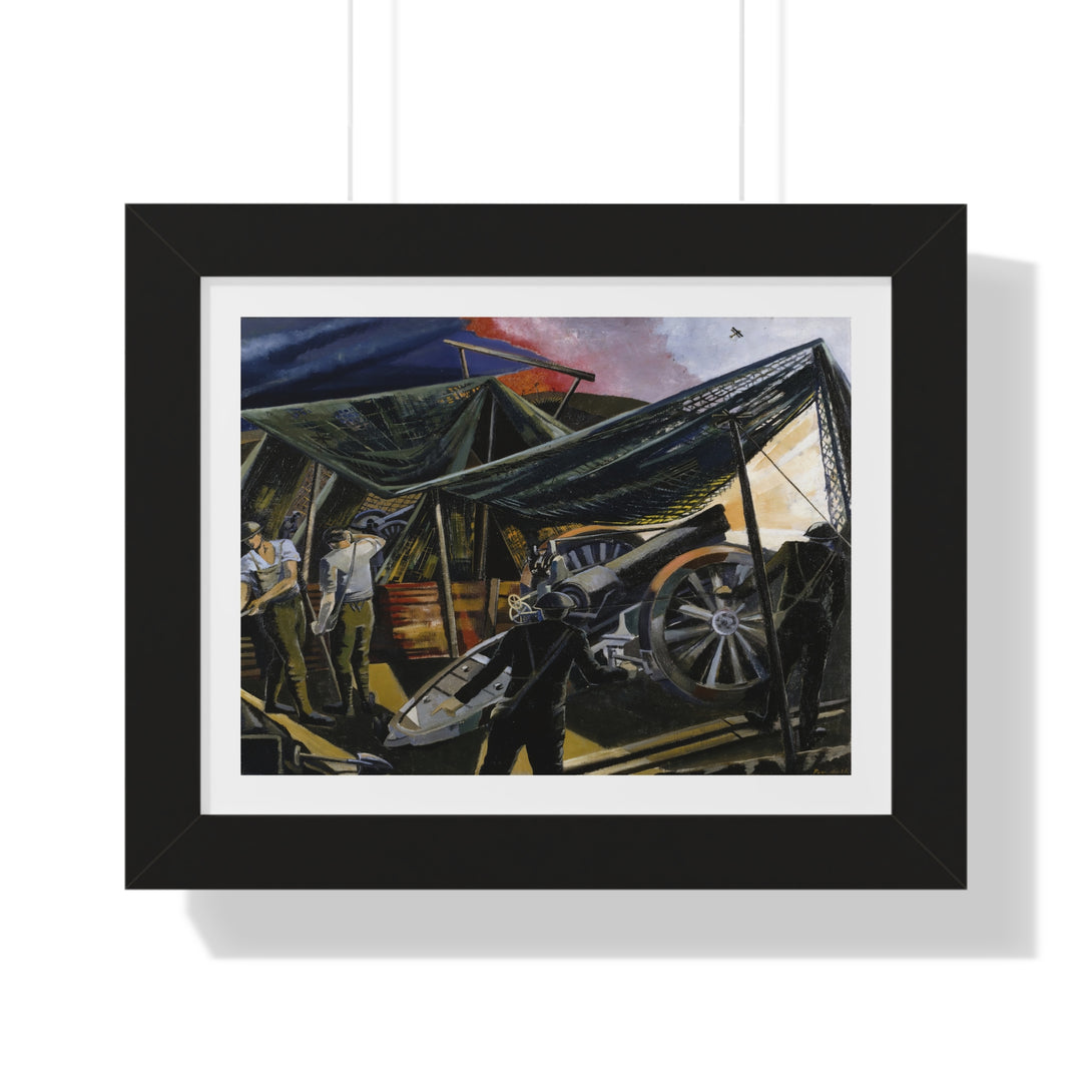 A Howitzer Firing by Paul Nash - Framed Print - Zapista