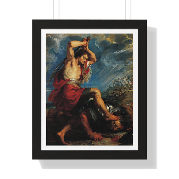 David Slaying Goliath - Framed Print