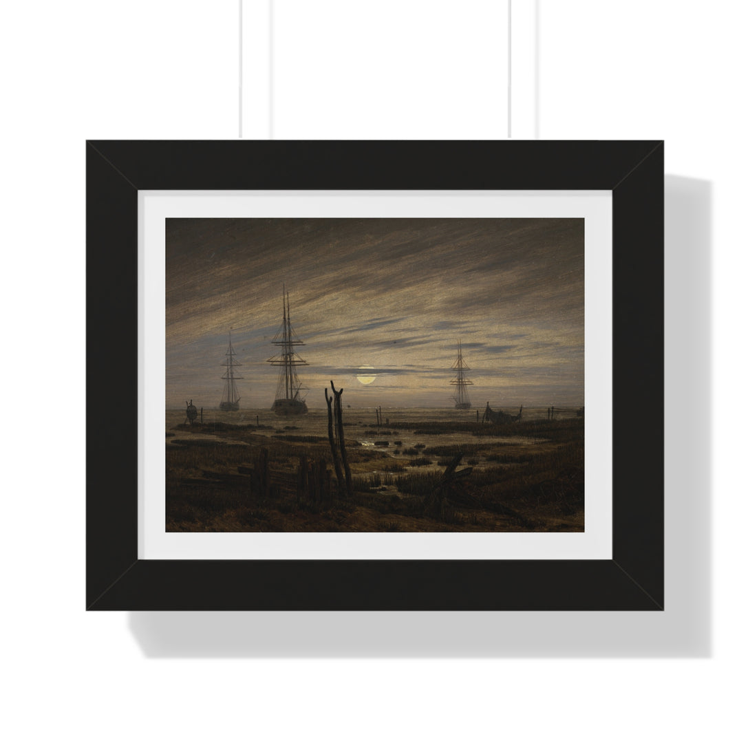 Ships at Anchor by Caspar David Friedrich - Framed Print - Zapista