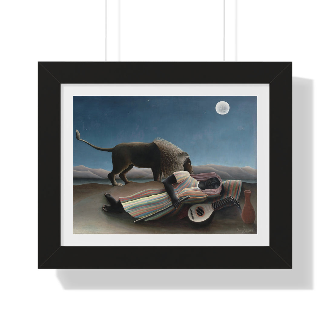 The Sleeping Gypsy by Henri Rousseau - Framed Print - Zapista