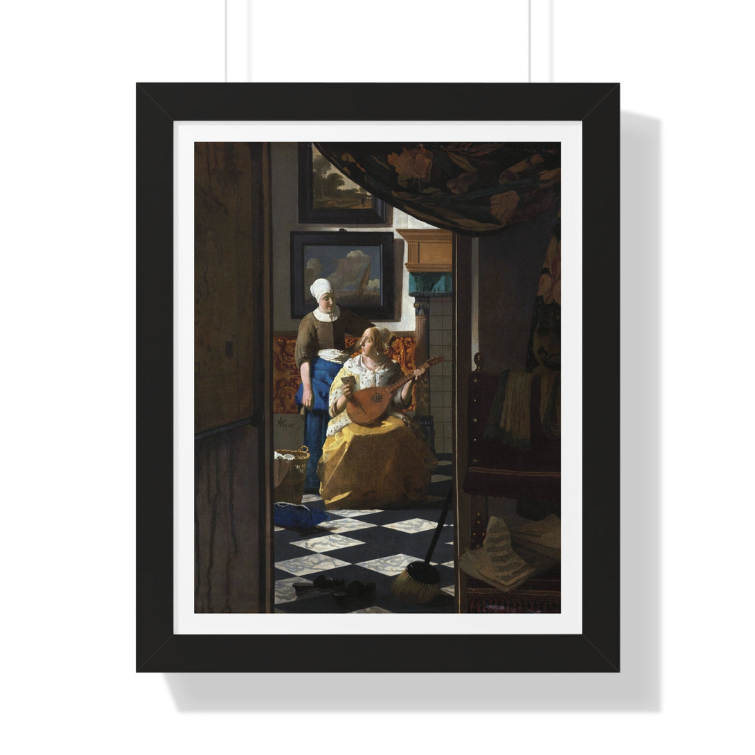 The Love Letter by Johannes Vermeer - Framed Print - Zapista