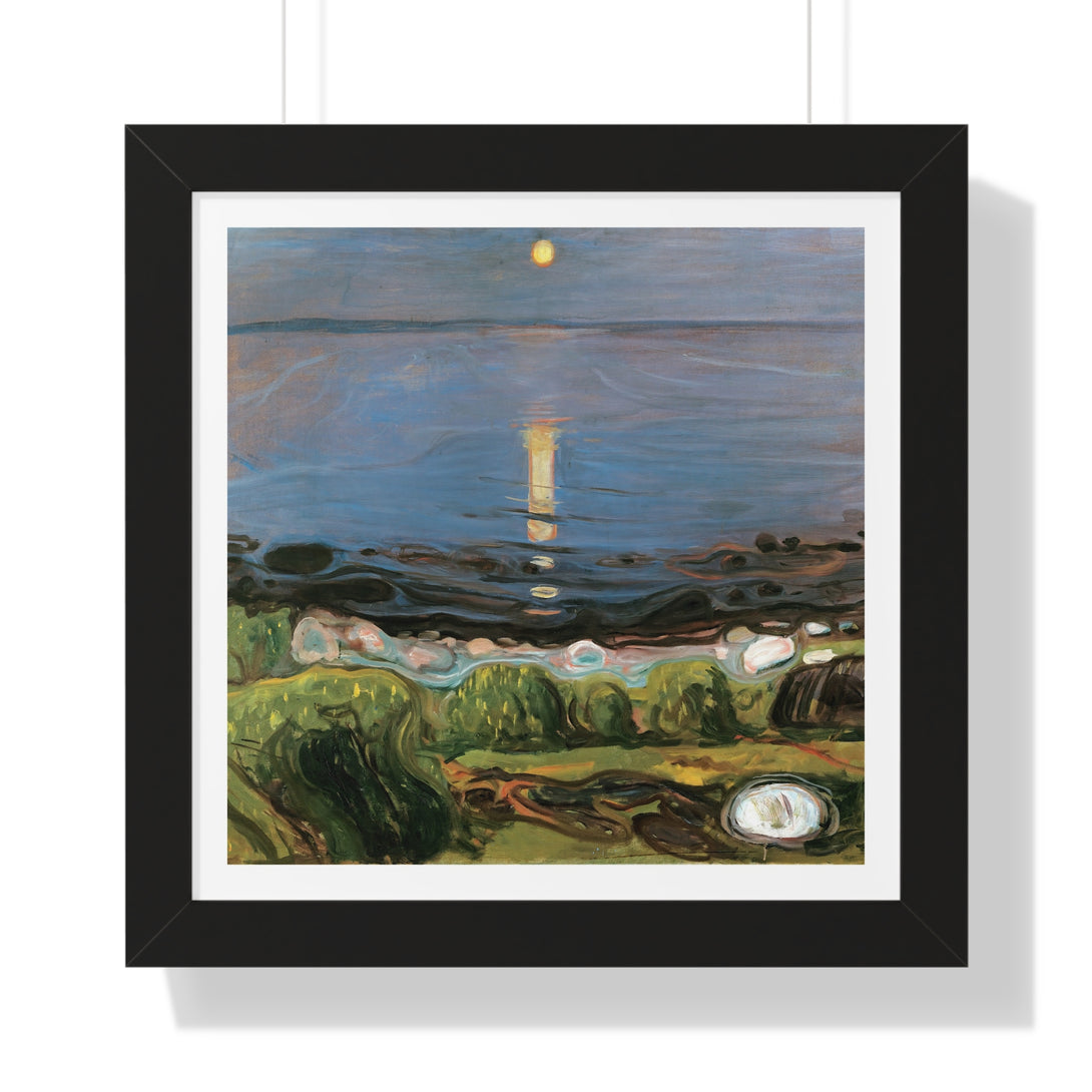 Summer Night by the Beach by Edvard Munch - Framed Print - Zapista