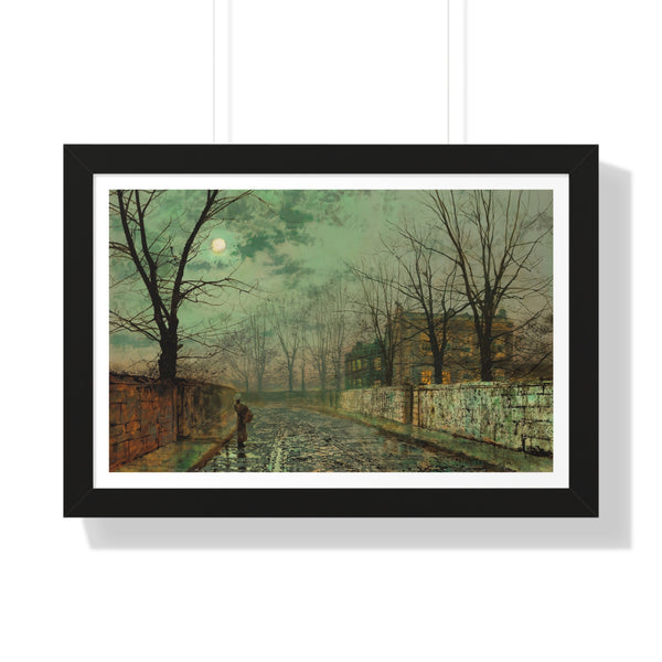 Under the Silvery Moonbeams by John Atkinson Grimshaw - Framed Print - Zapista