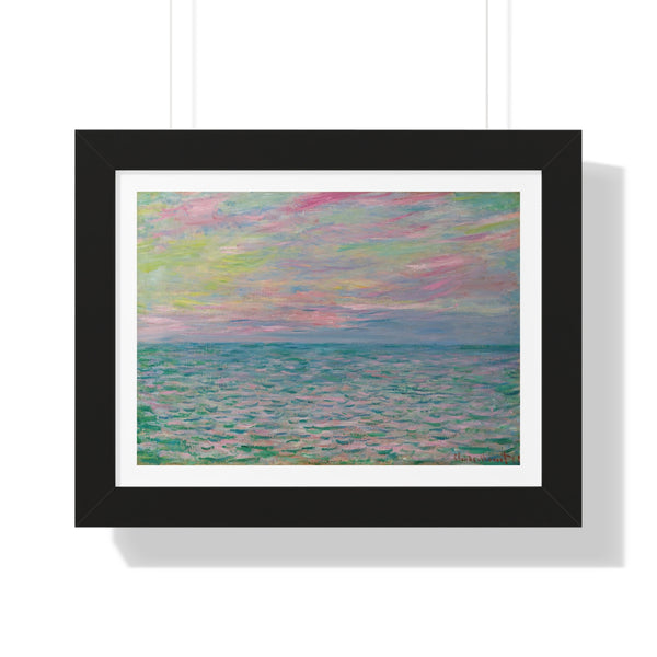 Coucher De Soleil À Pourville, Pleine Mer by Claude Monet - Framed Print - Zapista