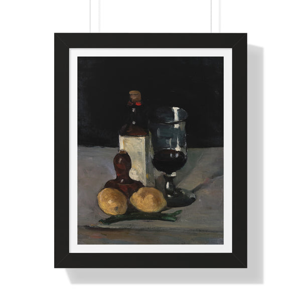 Still Life with Bottle, Glass, and Lemons by Paul Cézanne - Framed Print - Zapista