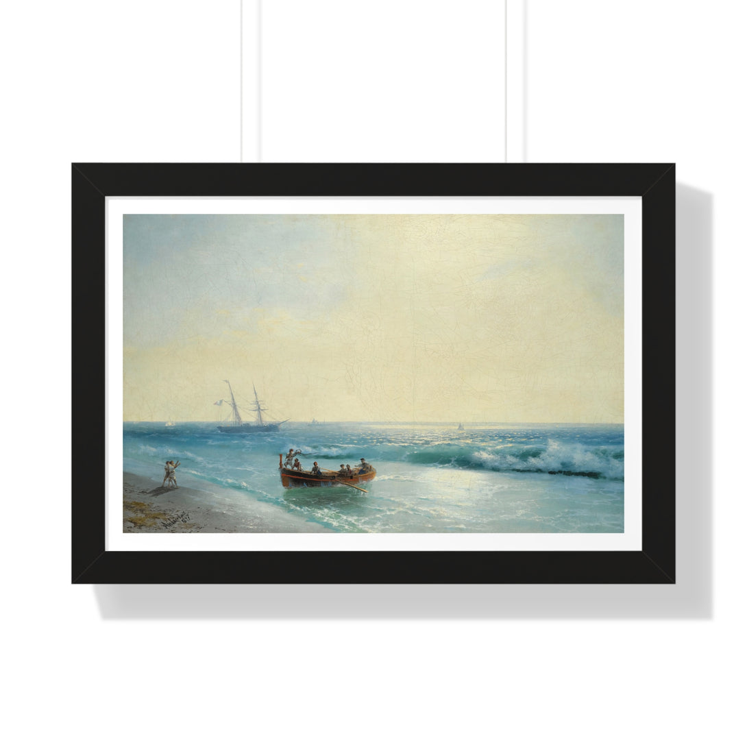 Sailors Coming Ashore by Ivan Aivazovsky - Framed Print - Zapista