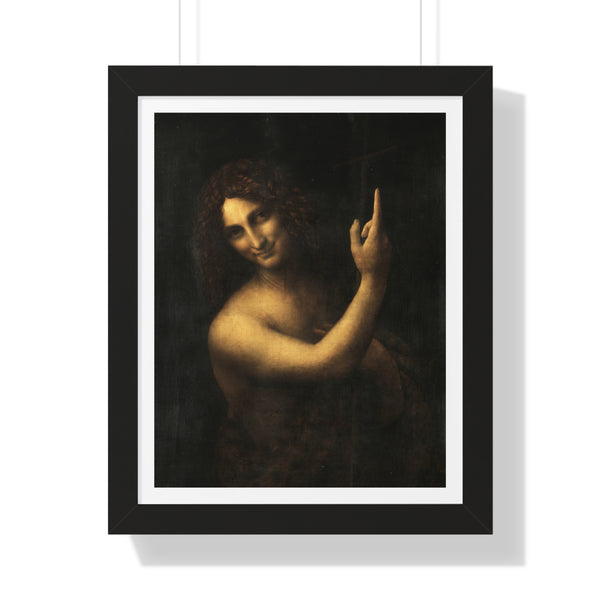 Saint John the Baptist by Leonardo da Vinci - Framed Print - Zapista