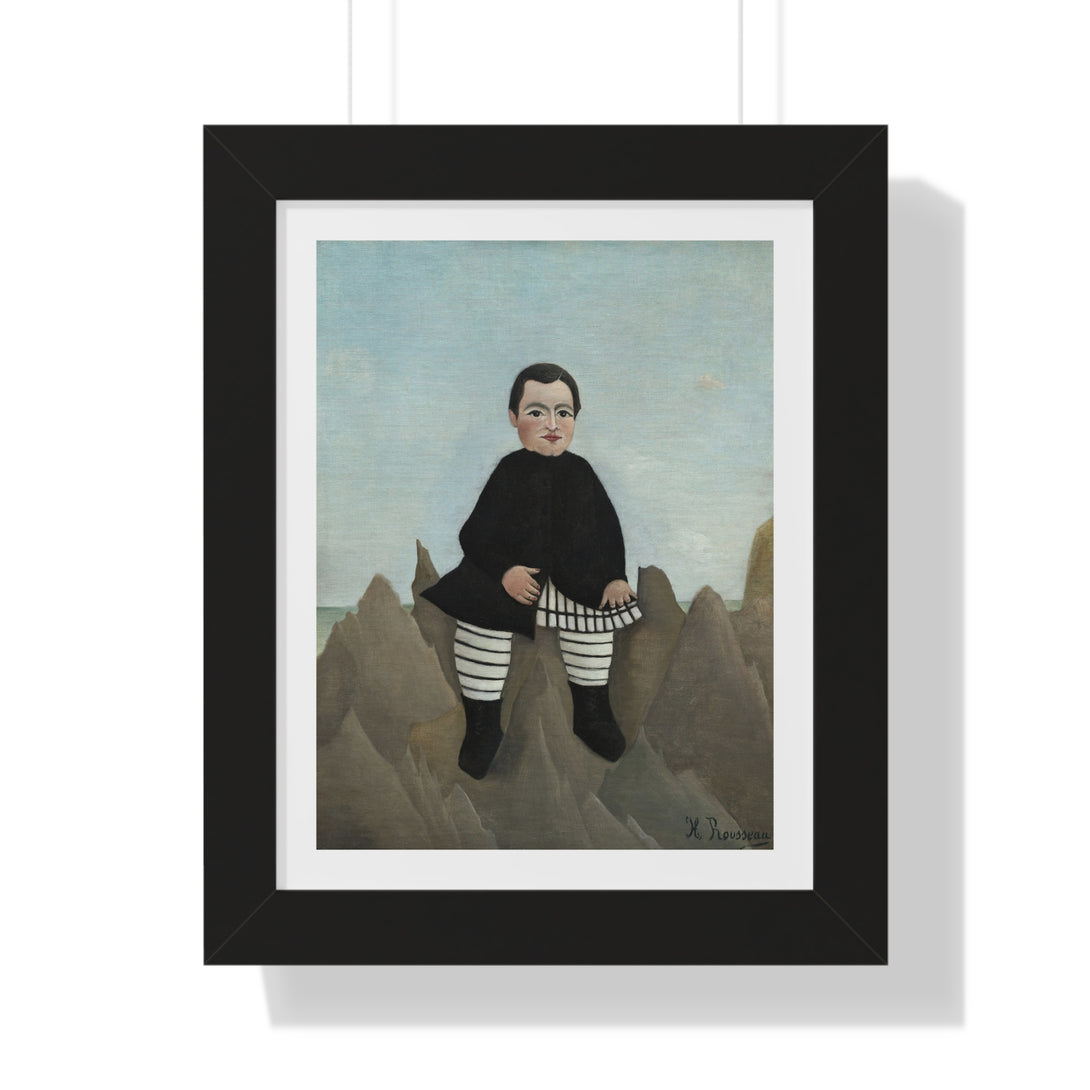 Boy on the Rocks by Henri Rousseau - Framed Print - Zapista