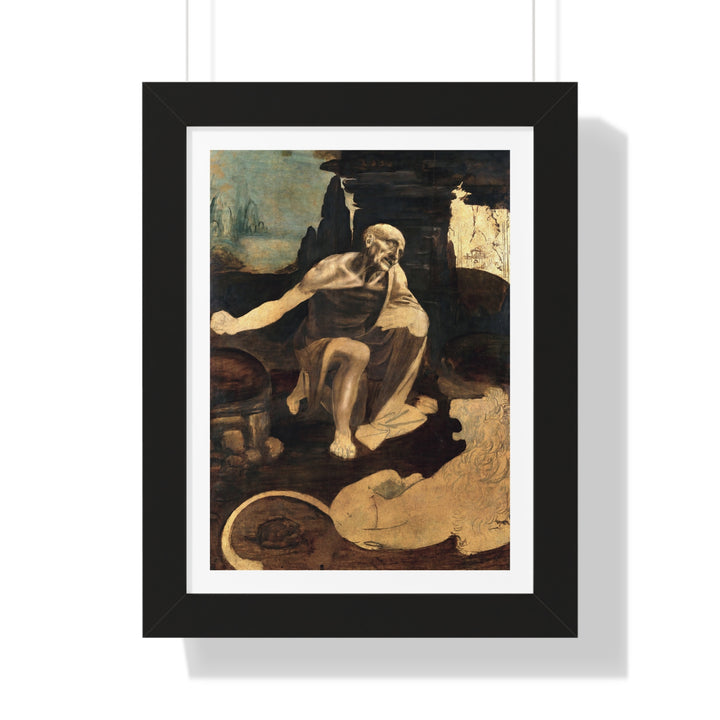 Saint Jerome in the Wilderness by Leonardo da Vinci - Framed Print - Zapista