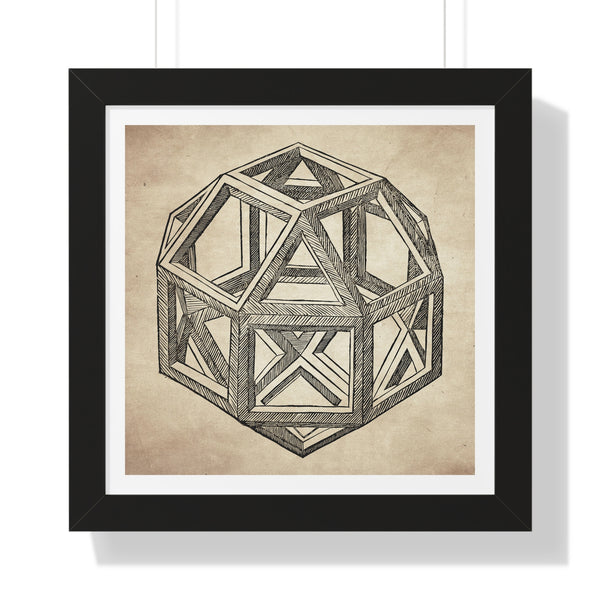 Rhombicuboctahedron by Leonardo da Vinci - Framed Print - Zapista