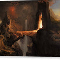 Expulsion. Moon and Firelight - Canvas Print
