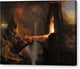 Expulsion. Moon and Firelight - Canvas Print