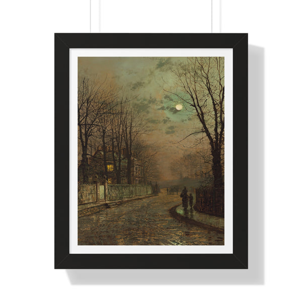 A Wet Road, Knostrop, Yorkshire by John Atkinson Grimshaw - Framed Print - Zapista