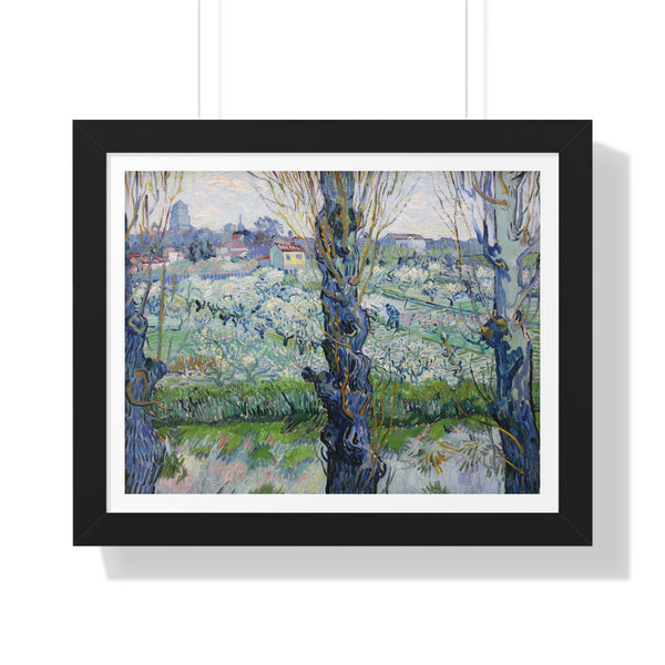 View of Arles, Flowering Orchards - Framed Print