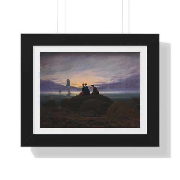 Moonrise over the Sea by Caspar David Friedrich - Framed Print - Zapista