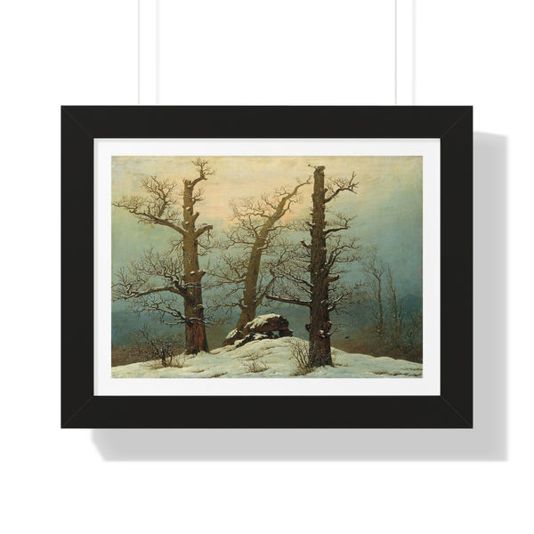 Cairn in Snow by Caspar David Friedrich - Framed Print - Zapista