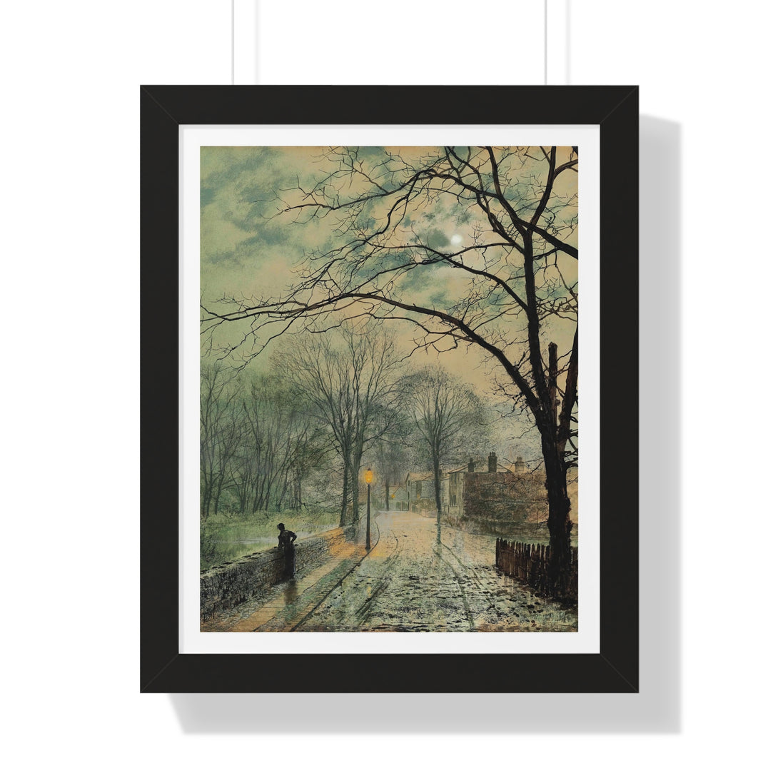 A Moonlit Stroll, Bonchurch, Isle of Wight by John Atkinson Grimshaw, 1878 - Framed Print - Zapista