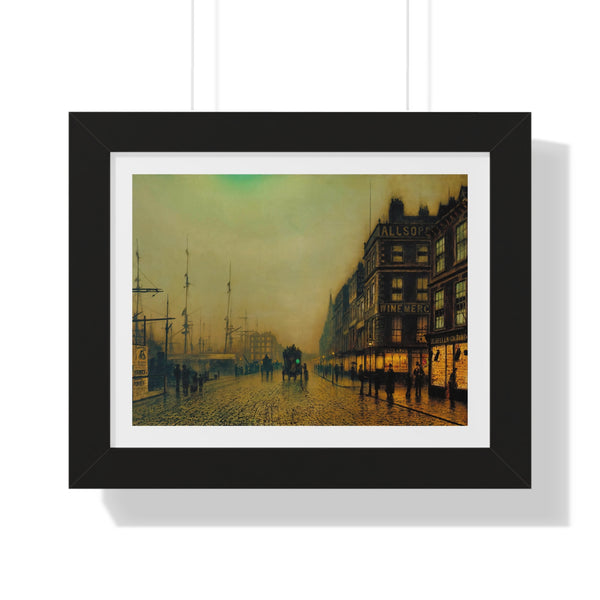 Liverpool Quay by Moonlight by John Atkinson Grimshaw - Framed Print - Zapista