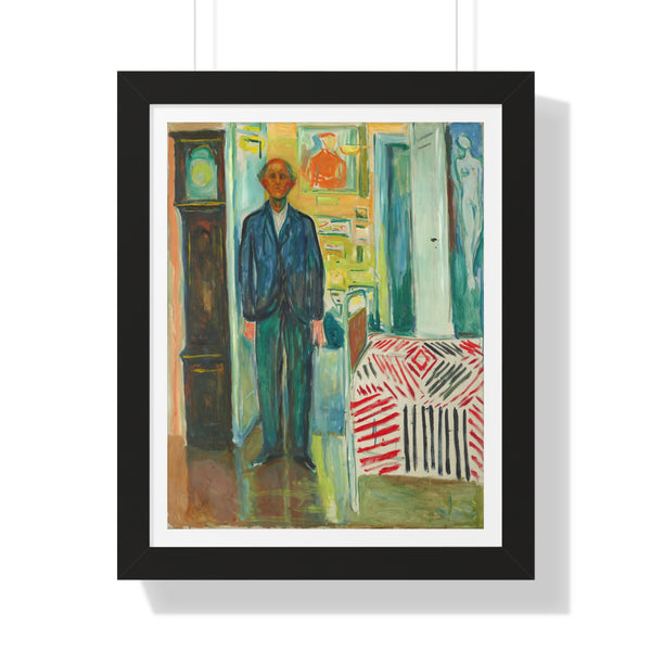 Self-Portrait. Between the Clock and the Bed by Edvard Munch - Framed Print - Zapista