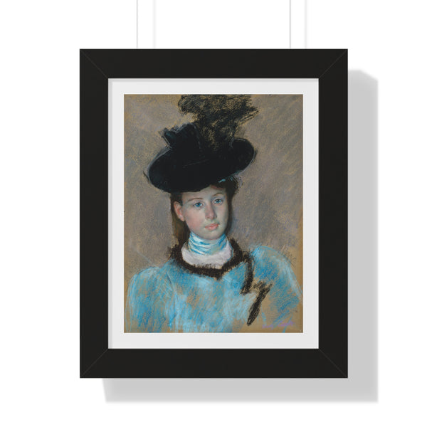 The Black Hat by Mary Cassatt - Framed Print - Zapista