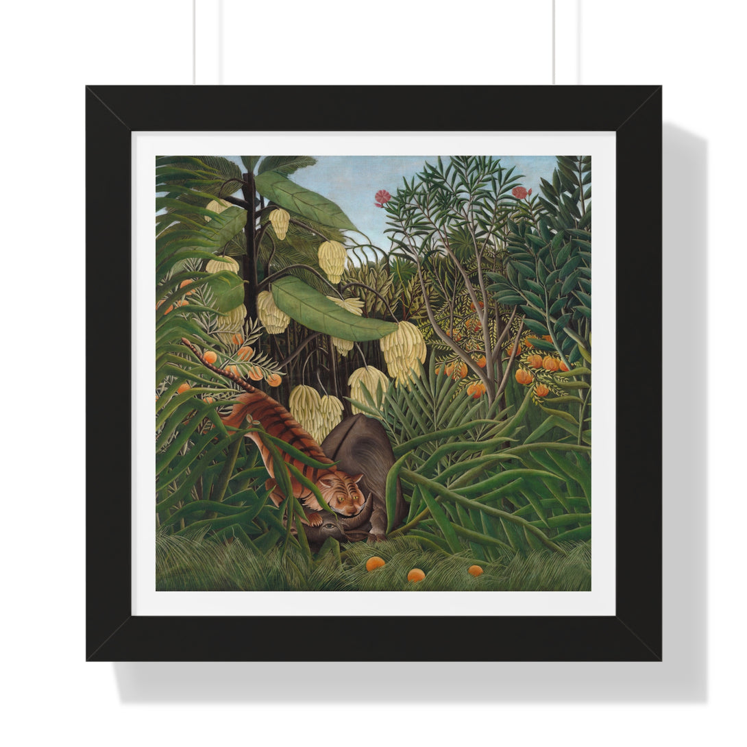 Fight Between a Tiger and a Buffalo by Henri Rousseau - Framed Print - Zapista