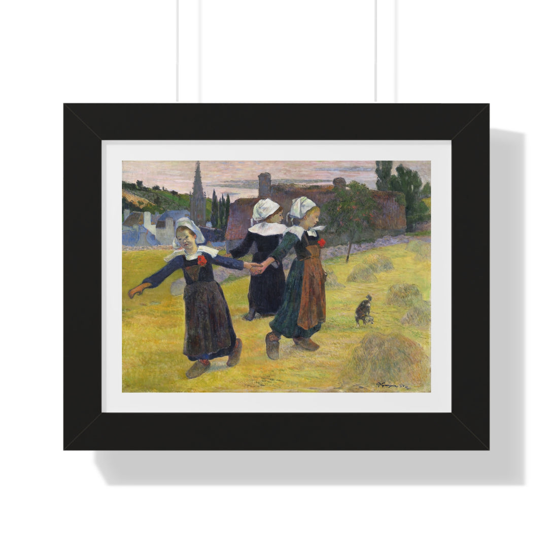 Breton Girls Dancing, Pont-Aven by Paul Gauguin - Framed Print - Zapista