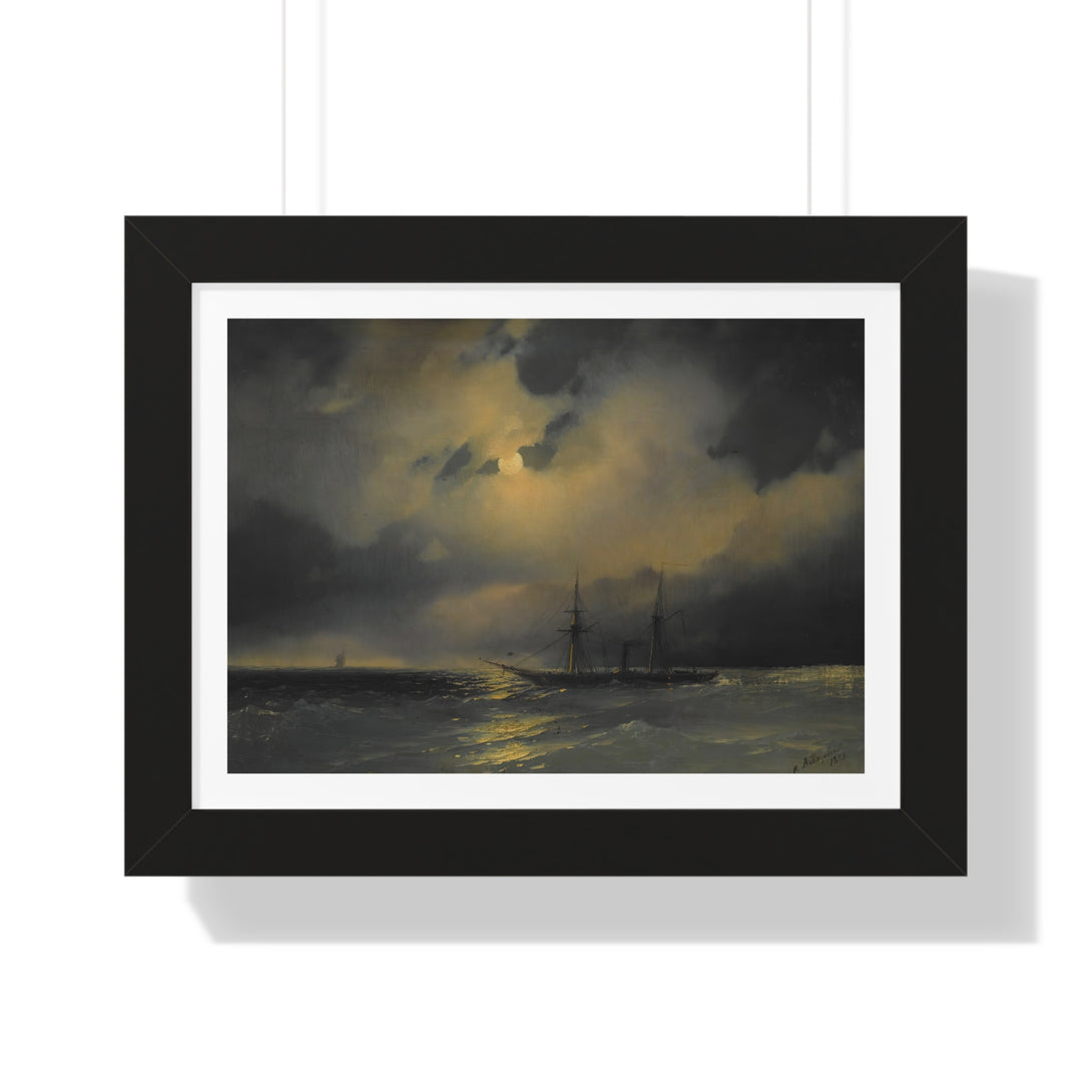 Shipping In Moonlight by Ivan Aivazovsky - Framed Print - Zapista