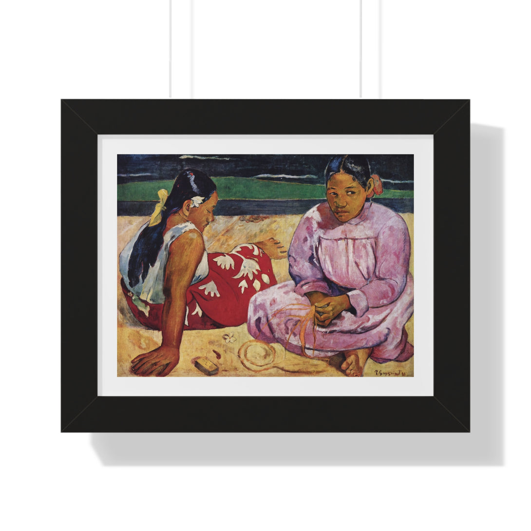 Tahitian Women on the Beach by Paul Gauguin - Framed Print - Zapista