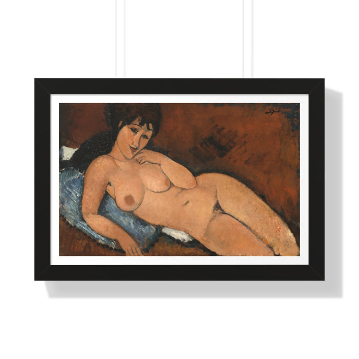 Nude on a Blue Cushion by Amedeo Modigliani - Framed Print - Zapista