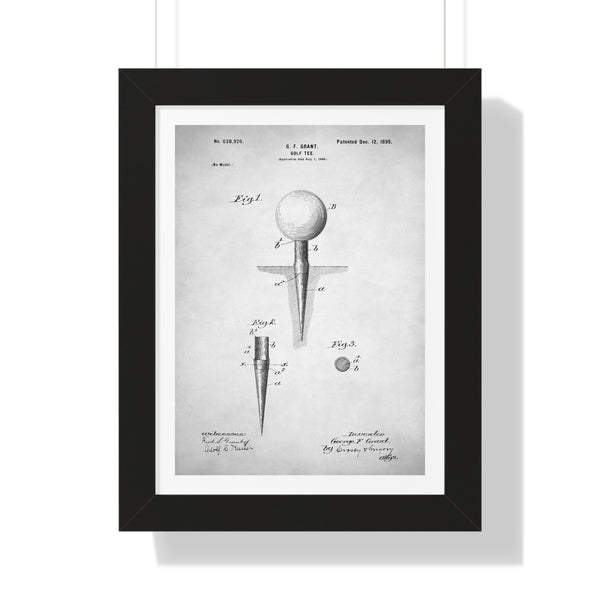 Golf Tee Patent - Framed Print